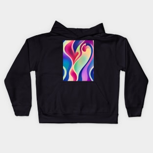 Multicolor Heart Flame Abstract Kids Hoodie